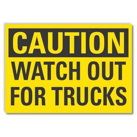 LYLE Lift Truck Traffic Caution Reflective Label, 10 in H, 14 in W, , LCU3-0266-RD_14x10 LCU3-0266-RD_14x10
