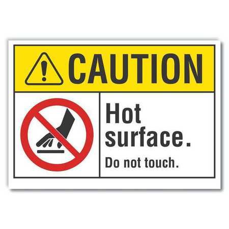 Lyle Caution Sign, 3 1/2 in Height, 5 in Width, Reflective Sheeting, Horizontal Rectangle, English LCU3-0083-RD_5x3.5