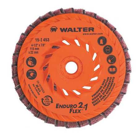 WALTER SURFACE TECHNOLOGIES Flap Disc, Fine, Grit 150, 4-1/2" Dia. 15I453