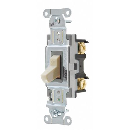 HUBBELL Wall Switch, Ivory, 1/2 HP, 1-Pole Switch CSB115I