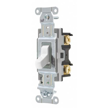 Hubbell Wall Switch, 15A, Wht, 1/2 HP, 1-Pole Switch CSB115W