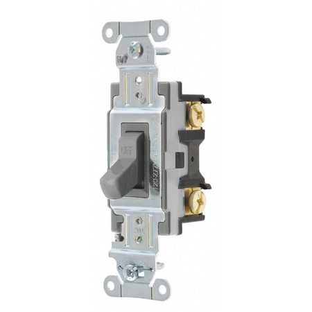 Hubbell Wall Switch, 20A, Gray, 1 HP, 1-Pole Switch CSB120GY