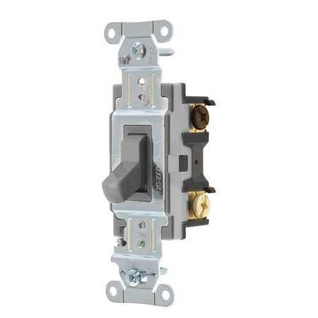 ZORO SELECT Wall Switch, 20A, Gray, Toggle, 1 to 2 HP CSB320BGRY