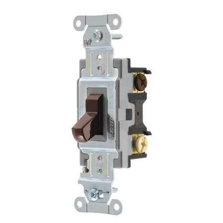 HUBBELL Wall Switch, Brown, 1/2 HP, 3-Way Switch CSB315