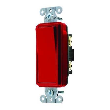 HUBBELL Wall Switch, Red, 1 HP, 1-Pole Switch DS120R