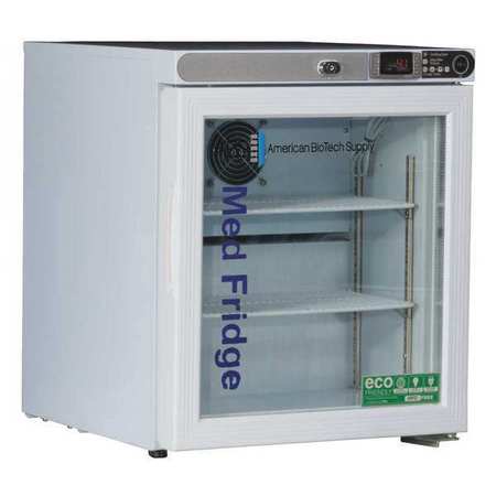 AMERICAN BIOTECH SUPPLY Refrigerator, Undercounter, 1 cu. ft., 1.6A PH-ABT-HC-UCFS-0104G