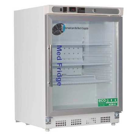 AMERICAN BIOTECH SUPPLY Refrigerator, Undercounter, 4.6 cu. ft., 5A PH-ABT-HC-UCBI-0404G