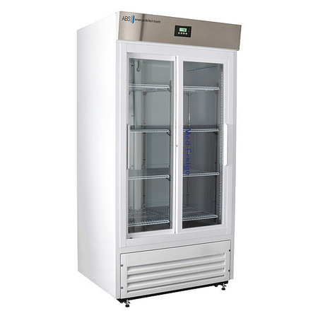 AMERICAN BIOTECH SUPPLY Refrigerator, Two Glass Door, 33 cu.ft., 6A PH-ABT-HC-33G