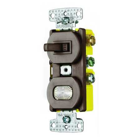 ZORO SELECT Combination Device, Brown, 15A, Toggle RC109