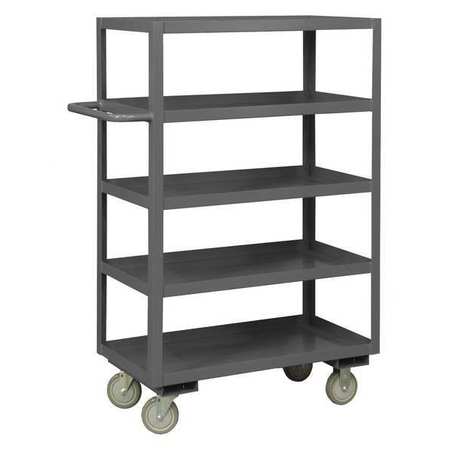 ZORO SELECT Utility Cart with Lipped Metal Shelves, Steel, Flat, 5 Shelves, 1,200 lb RSC-3060-5-95