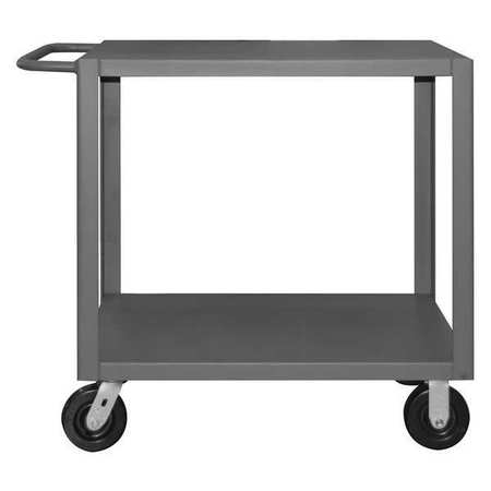ZORO SELECT Utility Cart with Flush Metal Shelves, Steel, Flat, 2 Shelves, 5,000 lb HET-244836-2-5K-95