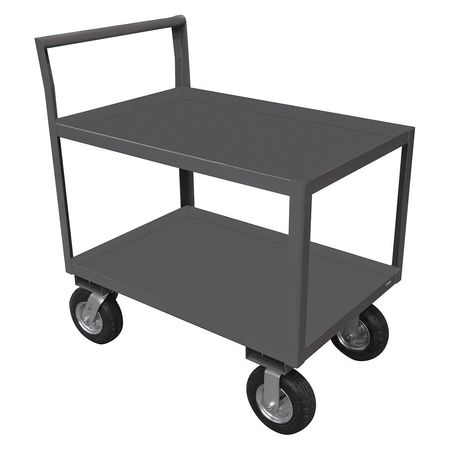 Zoro Select Low-Profile Instrument Cart with Lipped Metal Shelves, Steel, Raised, 2 Shelves, 1,200 lb LIC-2436-2-ALU-95
