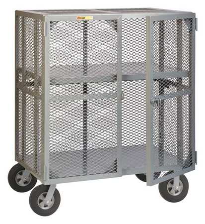 Little Giant Welded Mesh Security Cart with Adjustable Shelves 1,500 lb Capacity, 24 in W x 60 in L x 60 in H SC-A-2460-10SR
