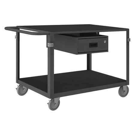 ZORO SELECT Instrument Cart with Flush Metal Shelves, Steel, Flat, 2 Shelves, 1,000 lb IC24361DR5PU95