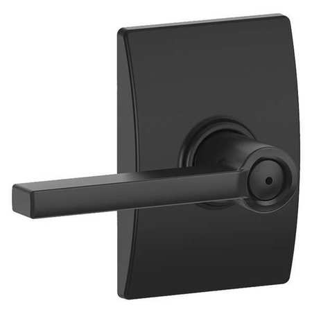 Schlage Matte Black Privacy Lever Lockset, Latitude/Century F40 LAT 622 CEN