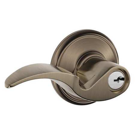 SCHLAGE Antique Pewter Entrance Lever Lockset, Avanti F51A AVA 620