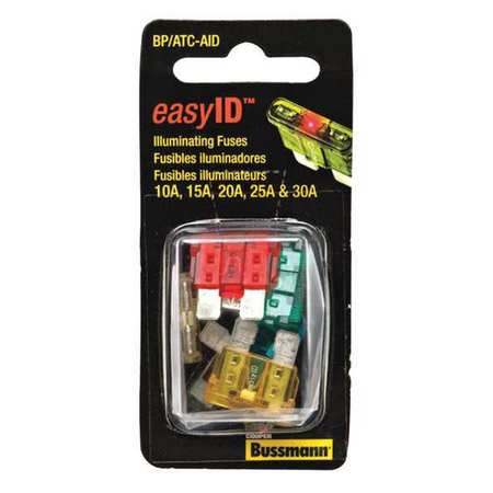 EATON BUSSMANN Automotive Fuse Kit, ATC Series, 5 Fuses Included No Fuse Class Class, 10 A to 30 A, Not Rated BP/ATC-AID