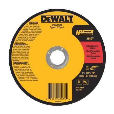 DEWALT 6" x .040" x 7/8" T1 High Performance Cut-Off Wheel DWA8726F