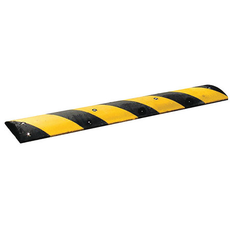 Zoro Select Speed Bump, Rubber, 2 1/4 in H, 6 ft L, 12 in W, Black/Yellow GNRS2611YB