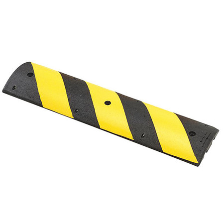 ZORO SELECT Speed Bump, Rubber, 2 1/4 in H, 6 ft L, 12 in W, Black/Yellow GNRS2611YB