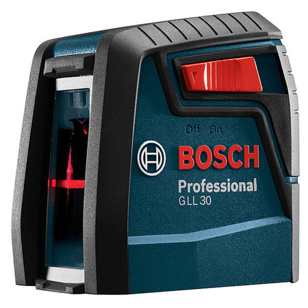 Bosch Cross Line Laser, Red Beam, 30 ft. Range GLL 30