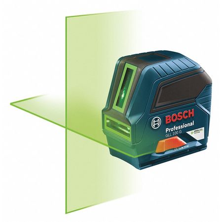 Bosch Cross Line Laser Green Beam 100 Ft Range Gll 100 G Zoro Com