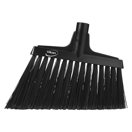 Vikan 9 in Sweep Face Broom Head, Soft, Synthetic, Black 29169
