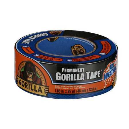 Gorilla Glue Duct Tape, Black, 1 7/8 in x 25 yd, 0.7 mil 6009002
