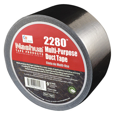 Nashua Duct Tape, 72mm W, 55m L, Industrial, Black 2280