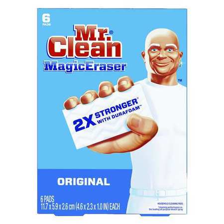 Mr. Clean Scrubber, 4-39/64" L, Melamine Foam, PK6 79009