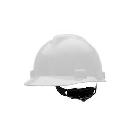 Msa Safety Front Brim Hard Hat, Type 2, Class E, Ratchet (4-Point), White C217091