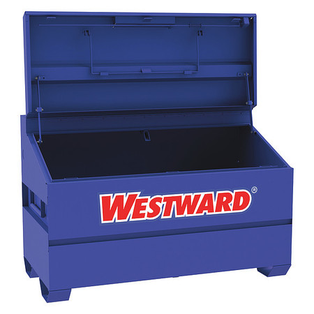 Westward WESTWARD Slope-Lid Jobsite Box, Blue, 31 cu ft, 60" W x 30" D x 40" H 499N11