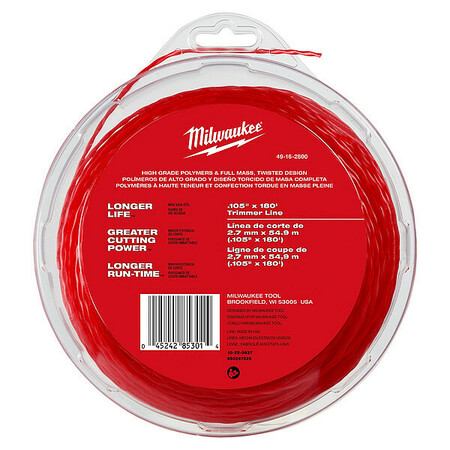 MILWAUKEE TOOL .105" x 180' Trimmer Line 49-16-2800