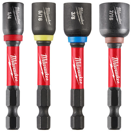 MILWAUKEE TOOL 4 pc. SHOCKWAVE Impact Duty 2-9/16 in. Magnetic Nut Driver Set 49-66-4566