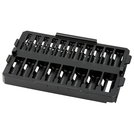 MILWAUKEE TOOL PACKOUT Low-Profile Organizer Tray for 19 pc. SHOCKWAVE Impact Duty 3/8 in. Drive Metric Deep Well Sockets 49-66-6831