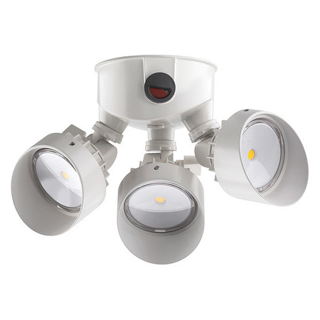 Lithonia Lighting LED Floodlight, 9-1/2" L, White, 1 Sensor OLF 3RH 40K 120 PE WH M4