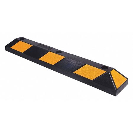 ZORO SELECT Parking Curb, 4 in H, 3 ft L, 6 in W, Black/Yellow 490W86