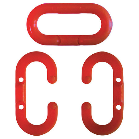 ZORO SELECT Chain Link, Red, 1-1/2" Size, Plastic 30705-10