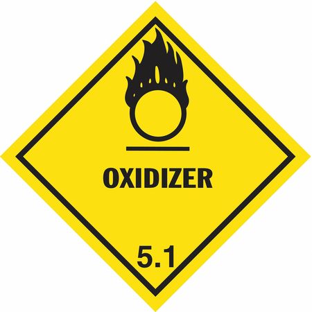 J.J. KELLER Label, English, Oxidizer, Paper, 4" H, PK500 465