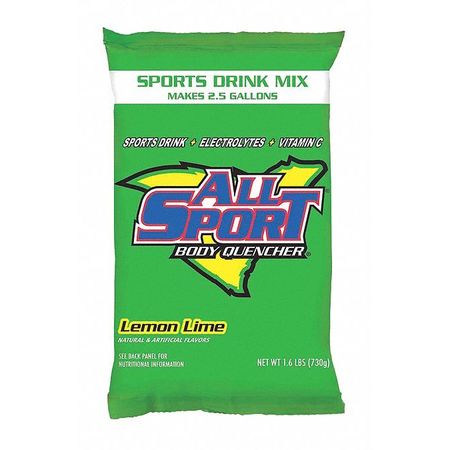 All Sport Sports Drink Mix, Regular, Lemon-Lime, 32 PK 10122611