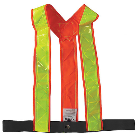 CONDOR Safety Vest, Orange/Red, Hook-and-Loop 491R71