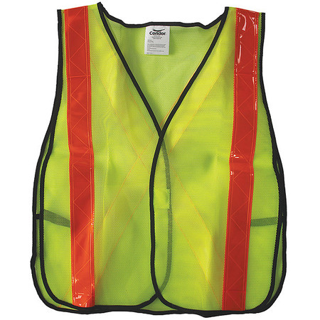 CONDOR Safety Vest, Yellow/Green, Hook-andLoop 491R73