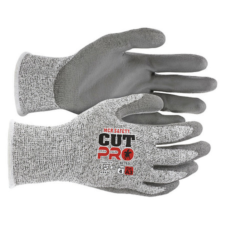 Mcr Safety Cut Resistant Coated Gloves, A3 Cut Level, Polyurethane, M, 12PK 92752M