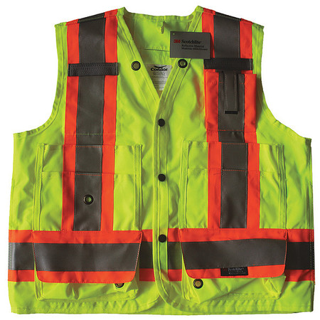 CONDOR Safety Vest, Yellow/Green, M, Snap 491T24