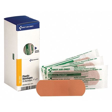 ZORO SELECT Strip Bandages, Beige, 3" L x 1" W FAE-3002