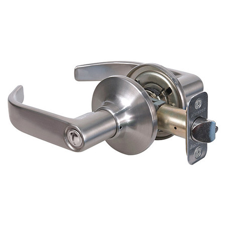 MASTER LOCK Lever Lockset, Satin Nickel, Return Style RL0315BOX