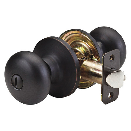 MASTER LOCK Knob Lockset, Biscuit Style, Aged Bronze BC0312PBOX