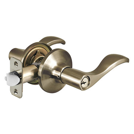 MASTER LOCK Lever Lockset, Antique Brass, Wave Style WL0105KA4