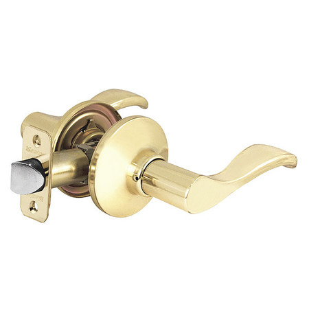 MASTER LOCK Lever Lockset, Polished Brass, Wave Style WL0403BOX