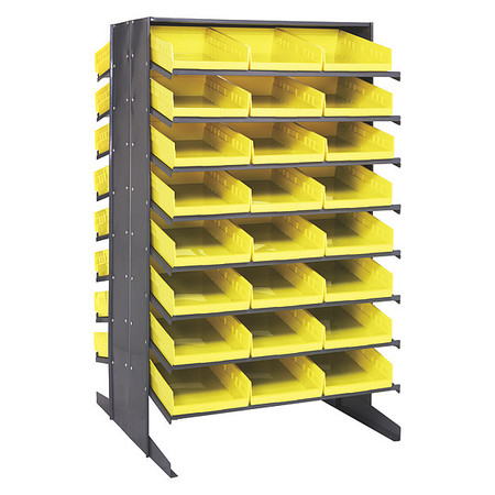 QUANTUM STORAGE SYSTEMS Steel Pick Rack, 36 in W x 60 in H x 36 in D, 16 Shelves, Yellow QPRD-110YL